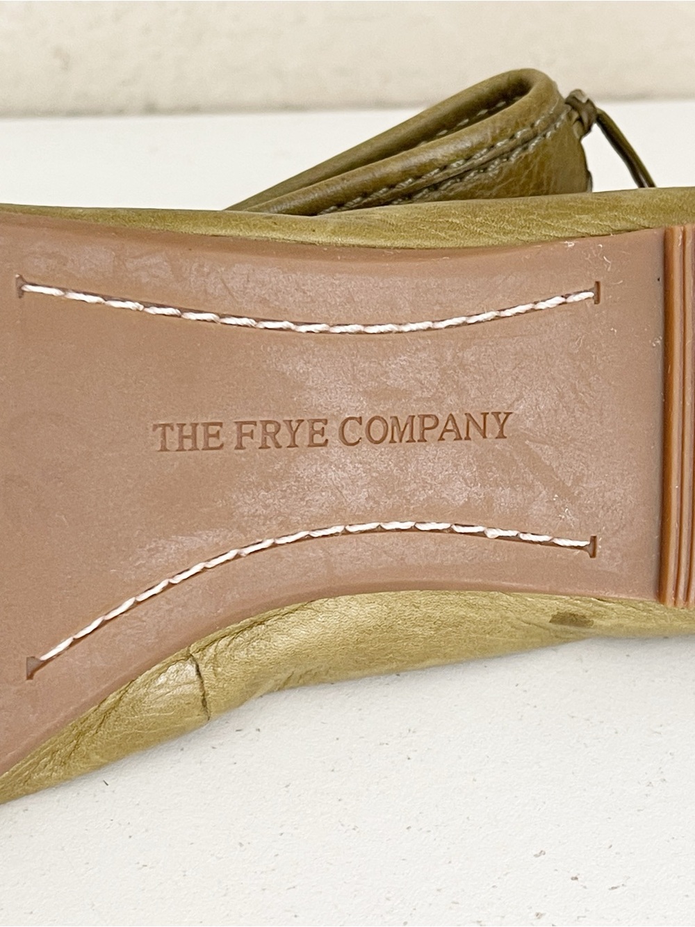 Frye Regina Ballet Flats Olive Leather pointed toe Flats - Women's Slip-On Shoe - Picture 5 of 13